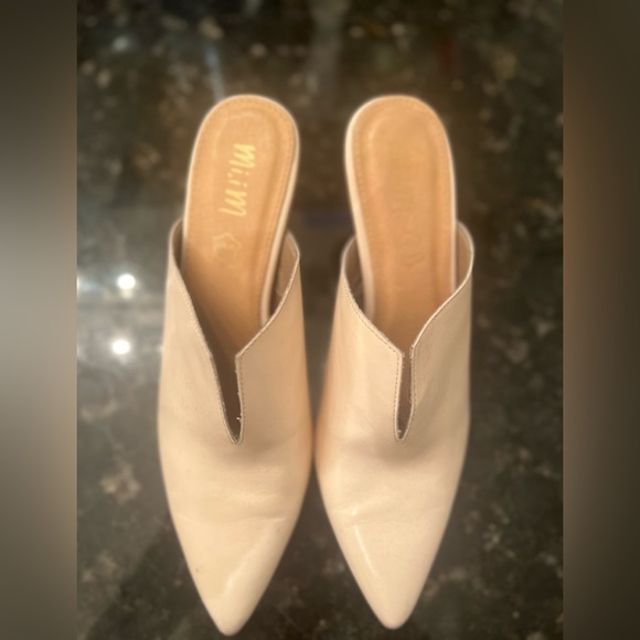Cream Mi.iM Heeled Mules - Picture 2 of 8